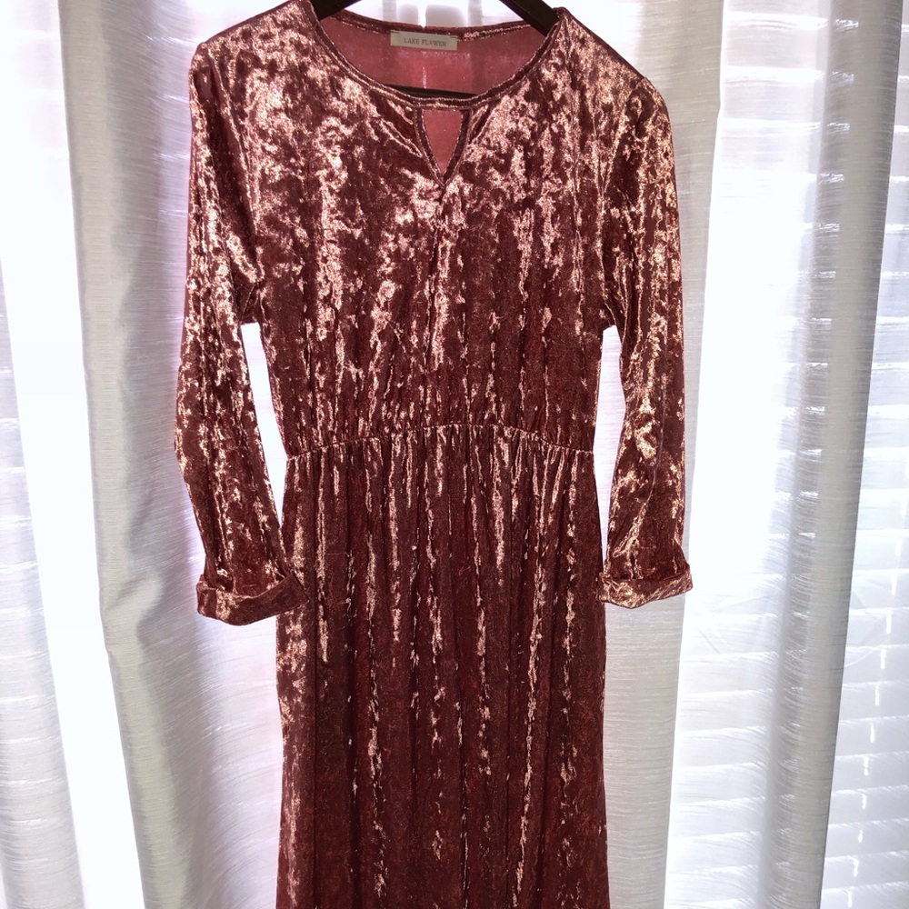 Dusty Pink Velvet Dress